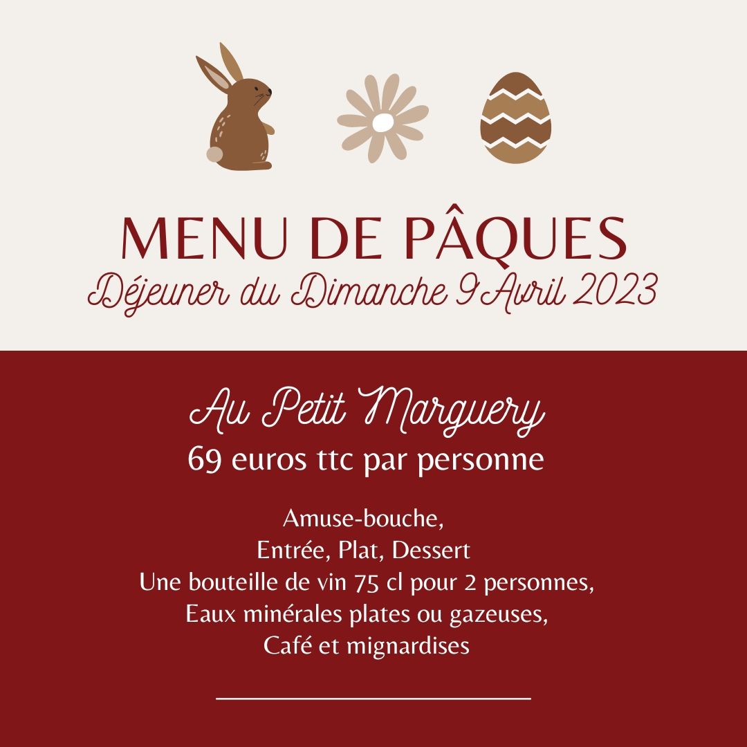 Restaurant Au Petit Marguery - Menu de Pâques 2023